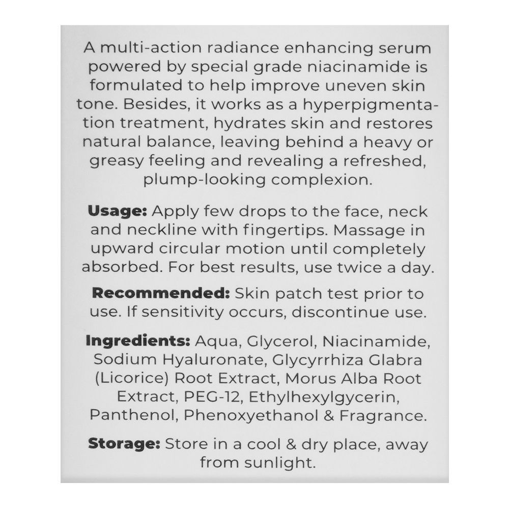 Swansi 5% Niacinamide Vitamin B3 Radiance Enhancing Serum, 30ml