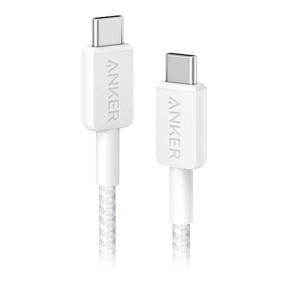 Anker 322 USB C To USB C Braided Cable (3ft 60W) White