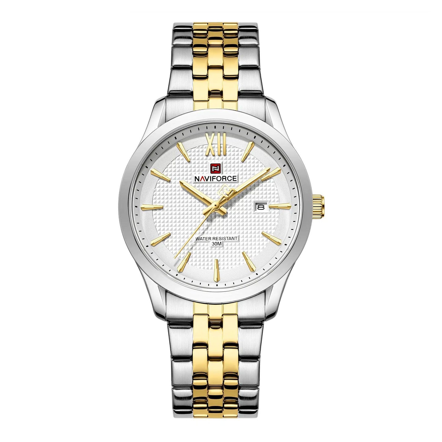 Naviforce Date Master Men's Analog Watch With White Dial &
