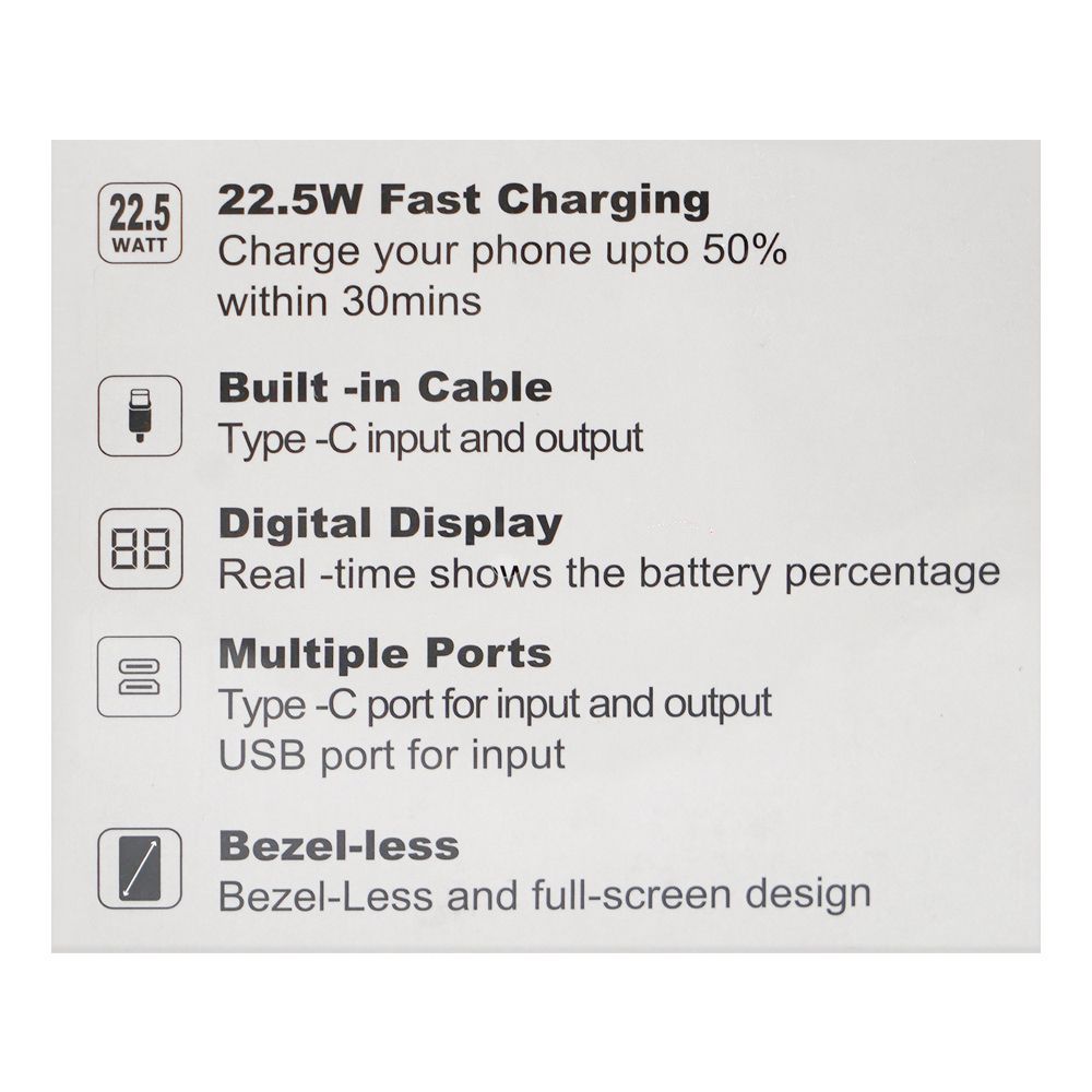 Yolo Hyper Axis 10000mAh 22.5W USB-C & USB-A Port, Power Bank