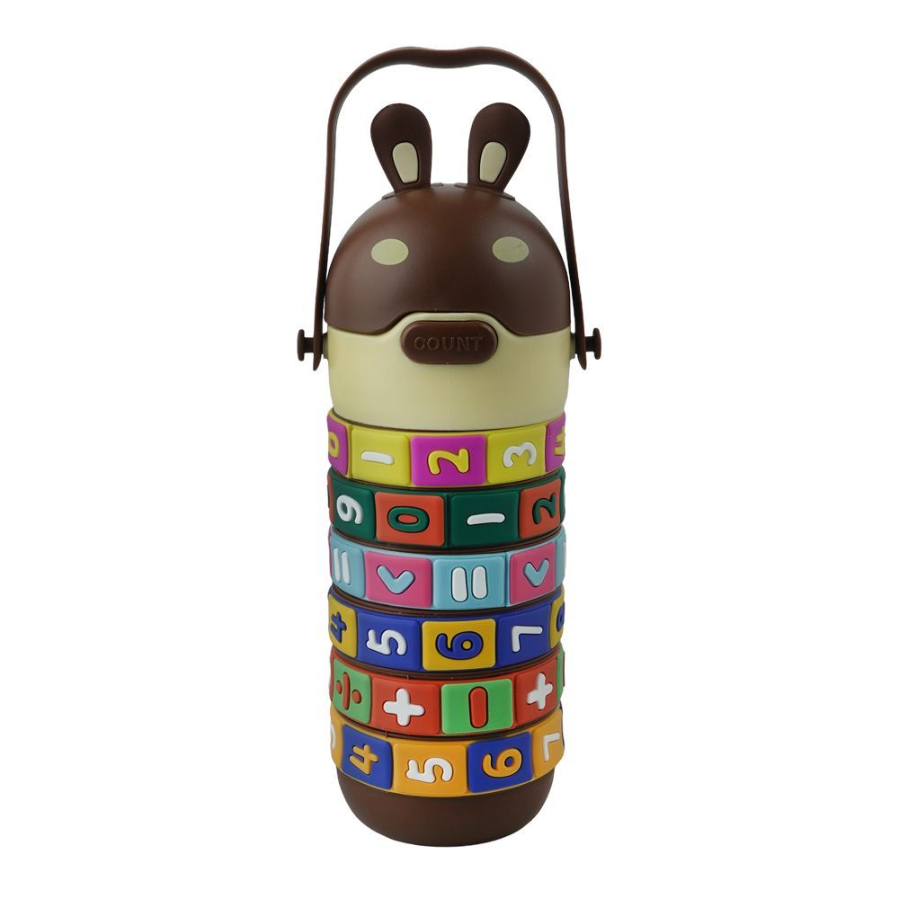 Warq Notes Intelligence Straw Water Bottle Brown 520ml Artificial