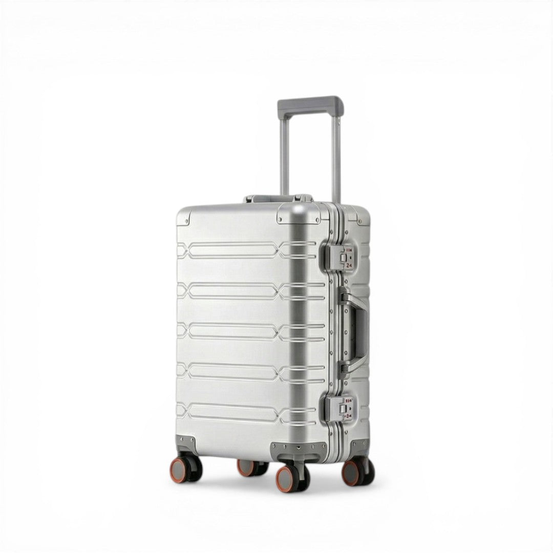 Minimalist Silver Aluminum Hard Shell Carry On Artificial Jewellery