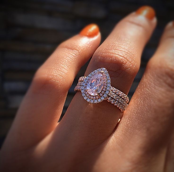 Drop Pink Diamond Ring