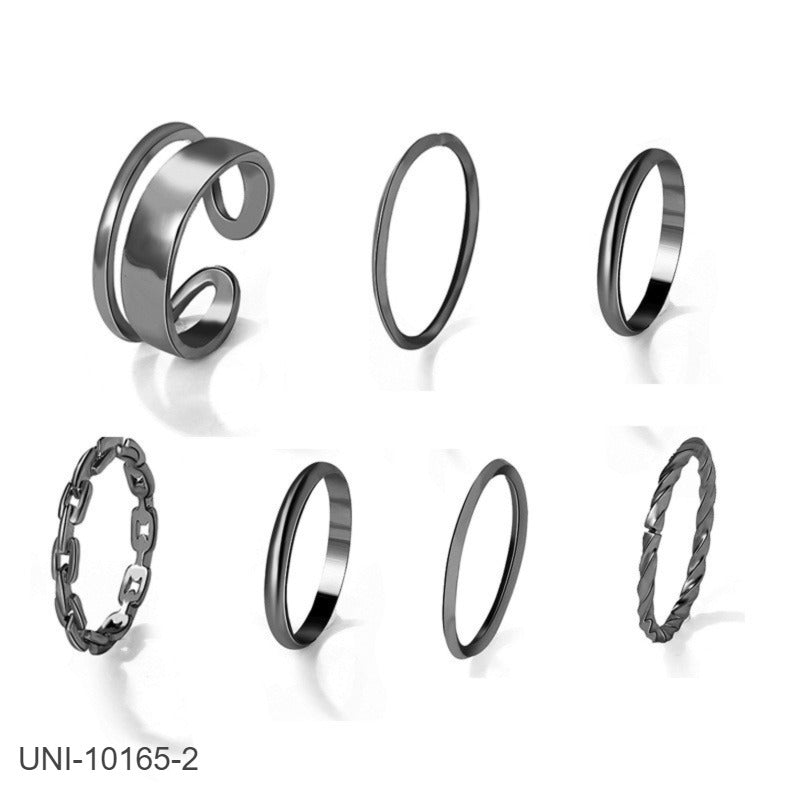 UNI-10165-2 - Grey Foil - Ring Set Of 7