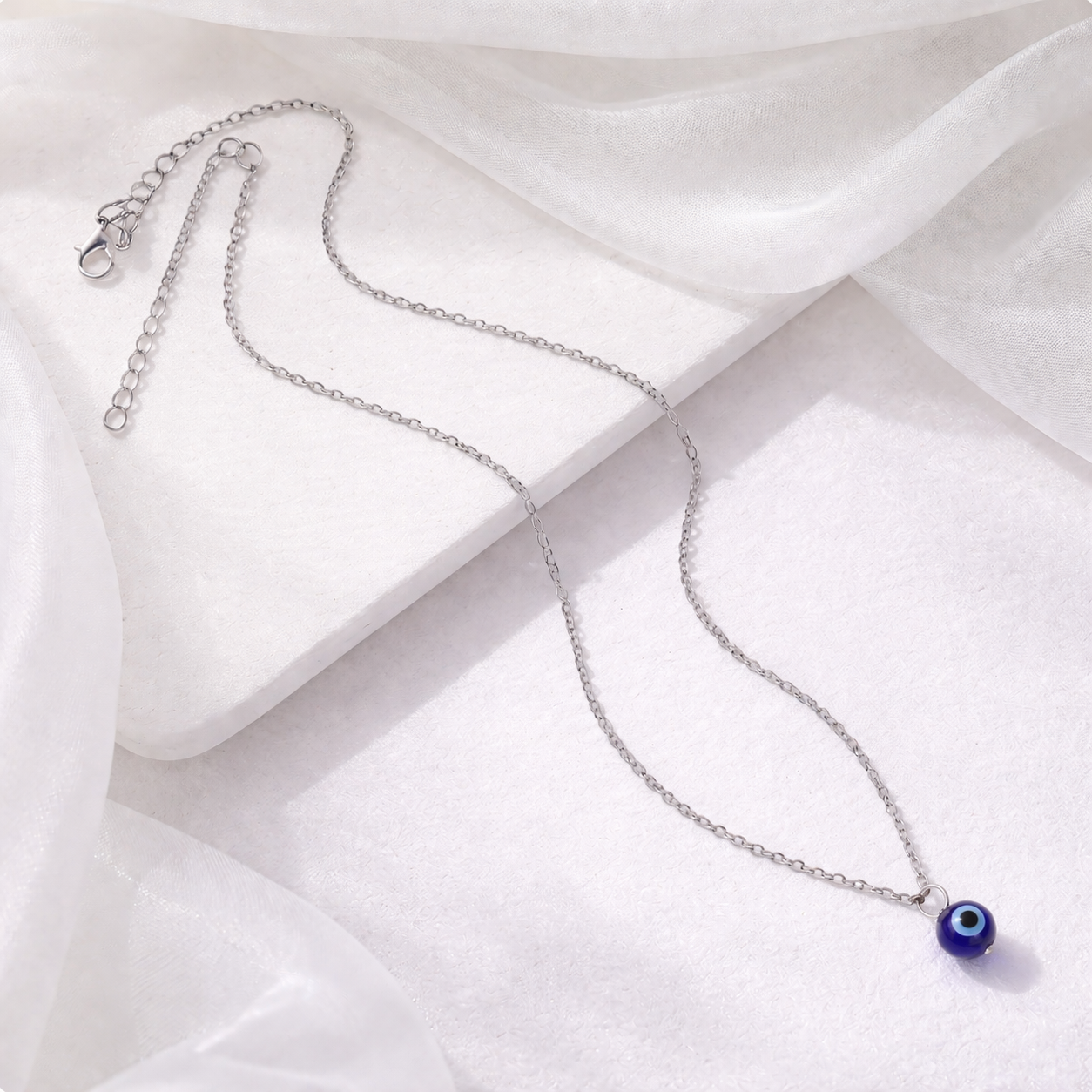 Silver Evil Eye Necklace