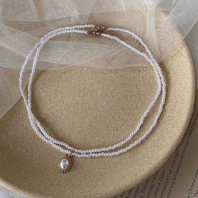 UNI-10094-1 - Double Layer Pearls - Necklace