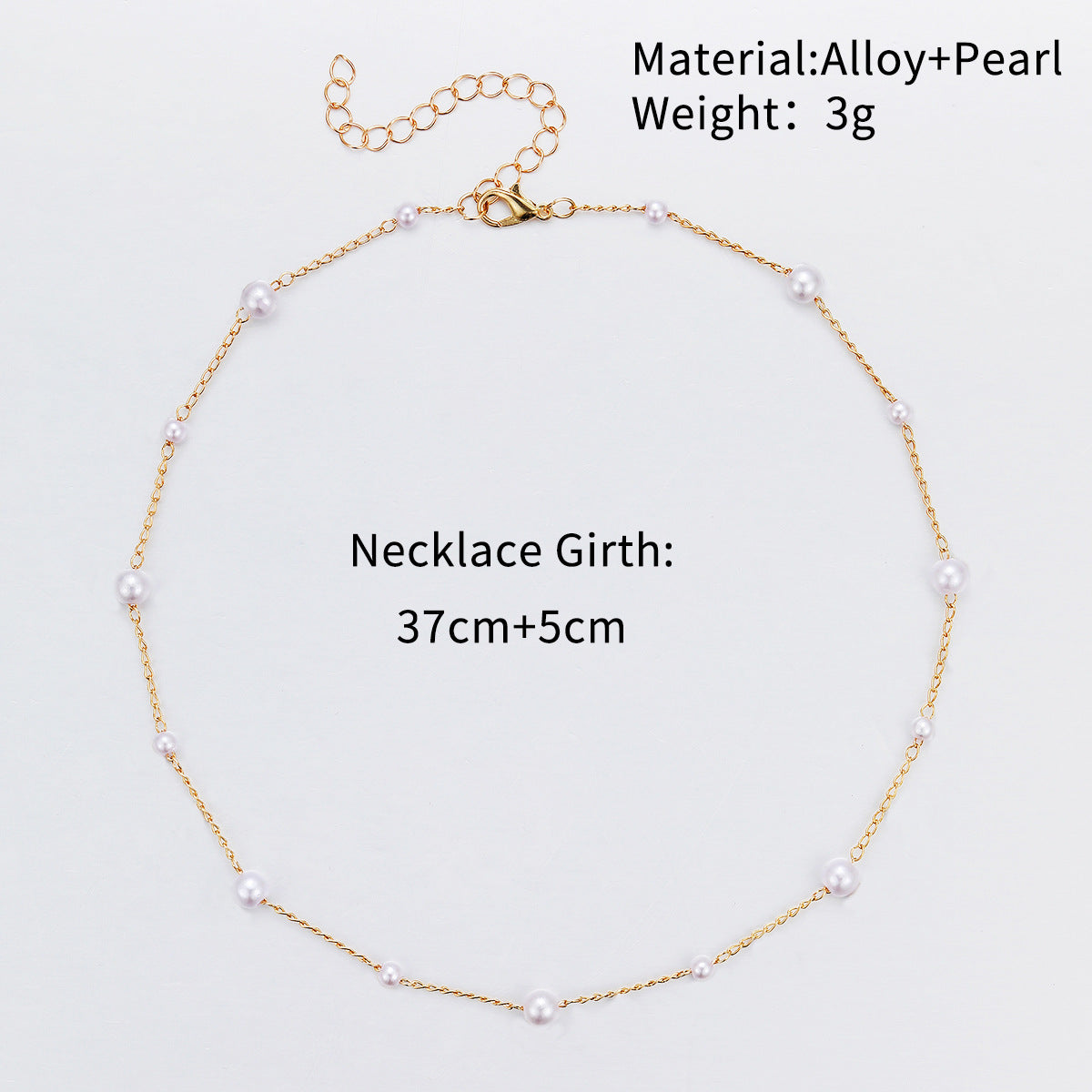 UNI-10642 - Pearly Gold Chain - Necklace
