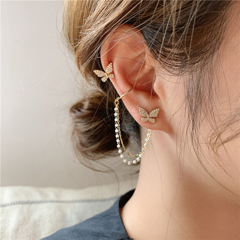 Dangling Butterfly Earring