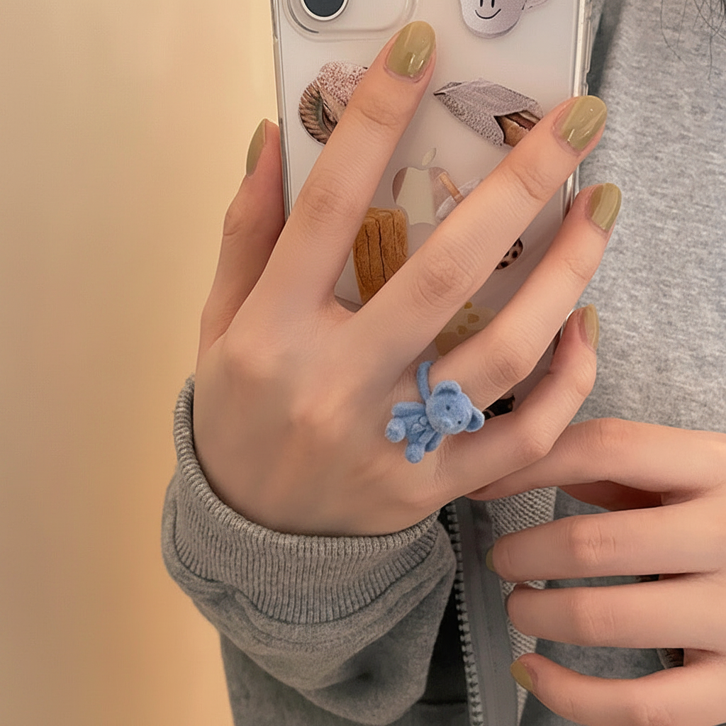 UNI-10882 - Fluffy Bear Blue - Ring