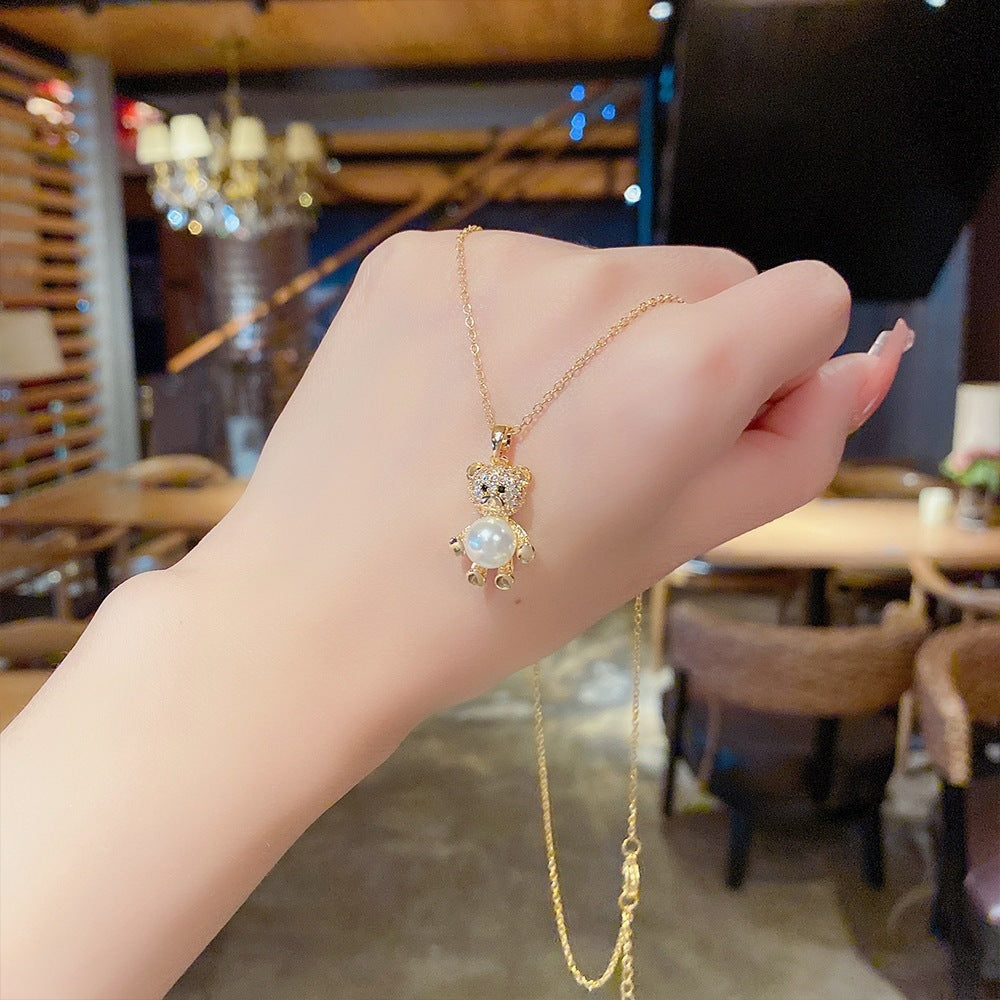 SS-11850 - Pearly Bear Gold - Necklace
