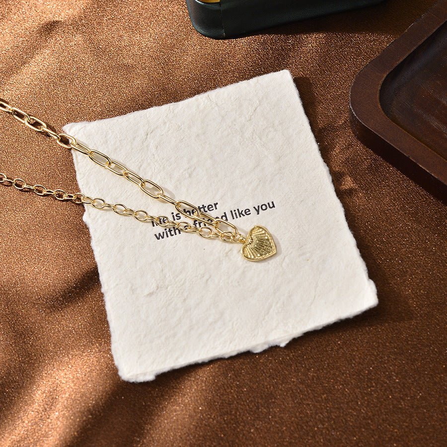 Gold Heart Classy Chain Necklace