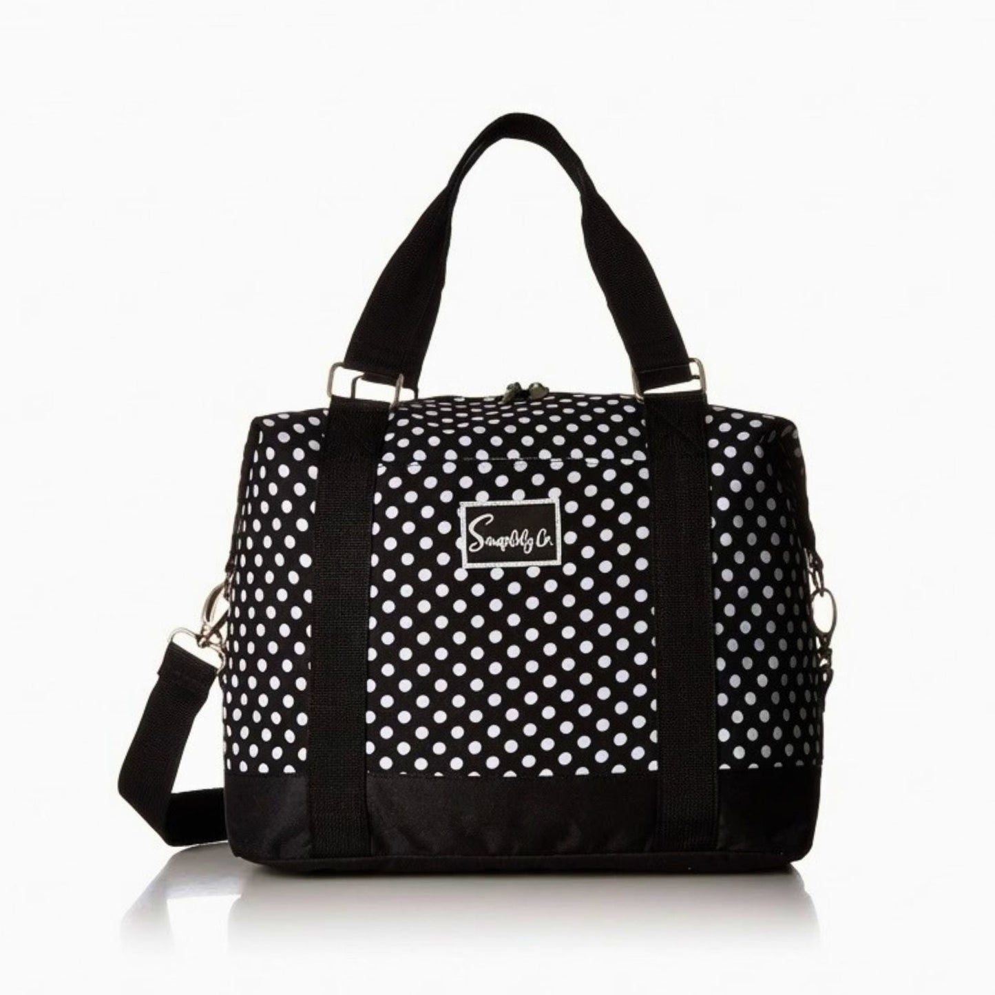Simplify Black White Polka Dot Ladies Weekender Bag Artificial