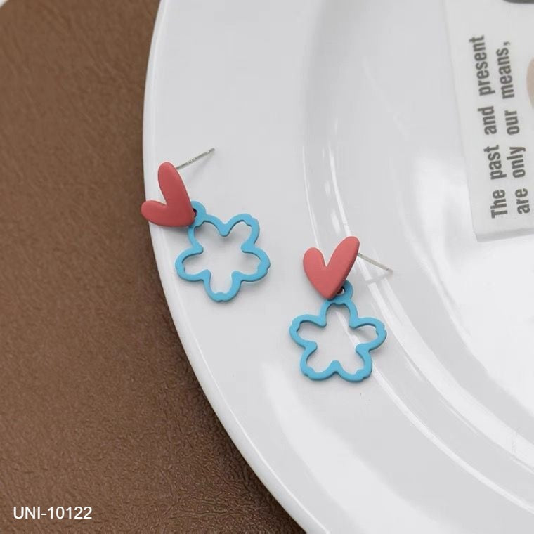 Simple Heart & Flower Earring