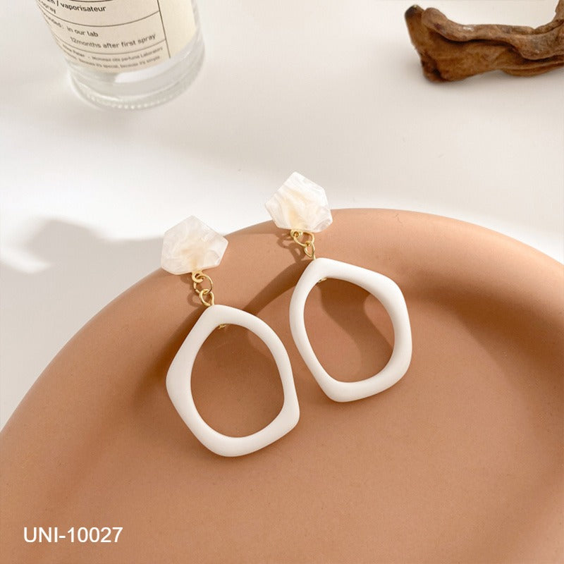 Acrylic White Stone Earring