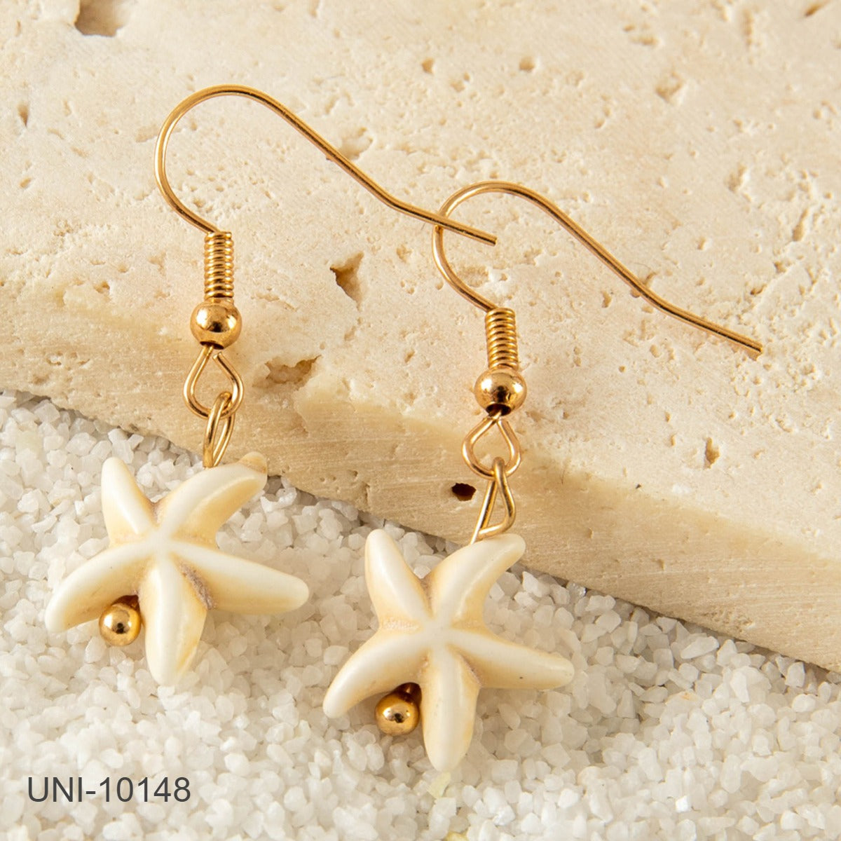 White Star Fish Earring