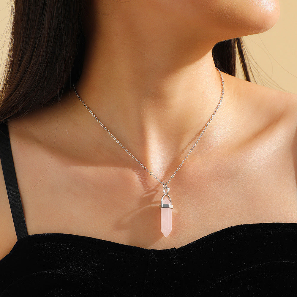 UNI-10657 - Pink Stone Gold - Necklace