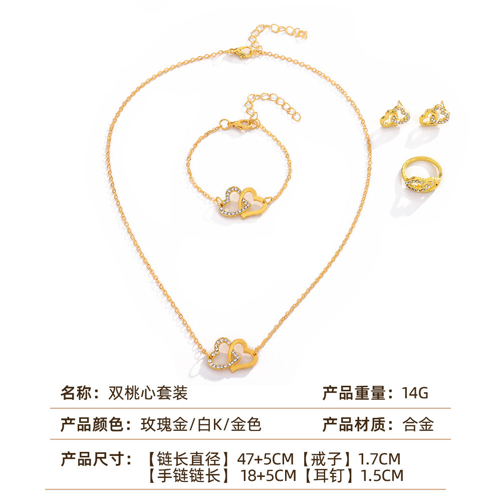 UNI-10558 -Rose Gold Blinky Heart - Jewelry Set