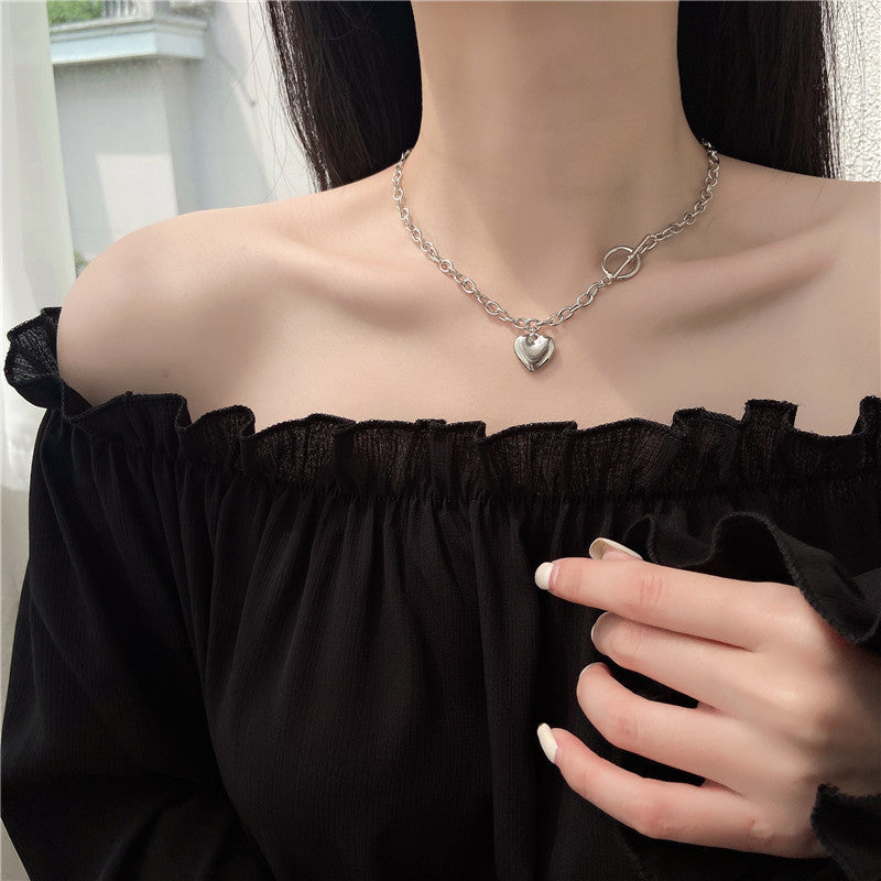 UNI-10868 - Heart Silver Chain - Necklace