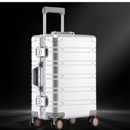 Minimalist Silver Aluminum Large Check-in Suitcase - image 2