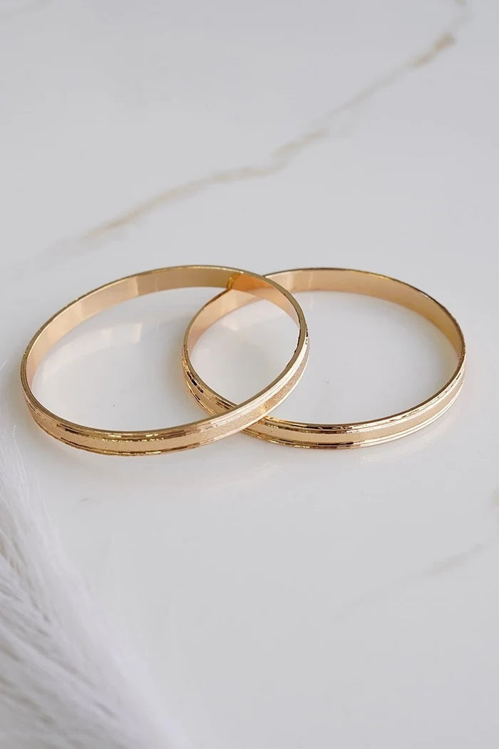 Rose Gold 2 Pcs Monet Bangles