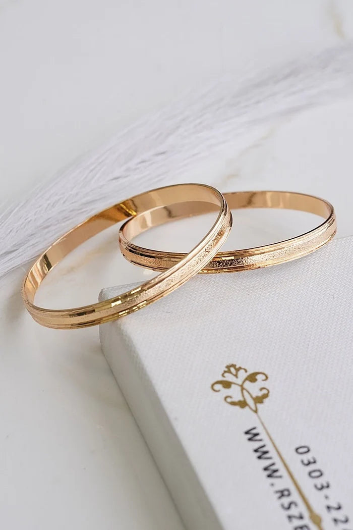 Rose Gold 2 Pcs Monet Bangles