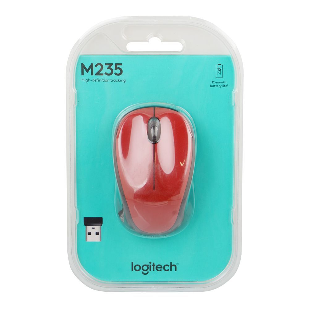 Logitech Wireless Mouse Black/Red M235 #910-003412