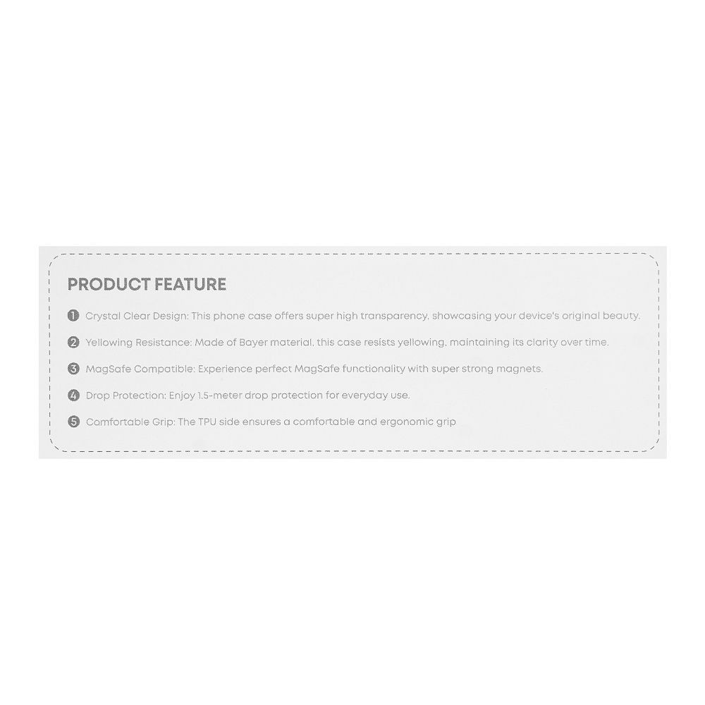Aukey Clear View Magnetic Clear Phone Case, Transparent, For iPhone 2023 Pro 6.1", PC-TM10C