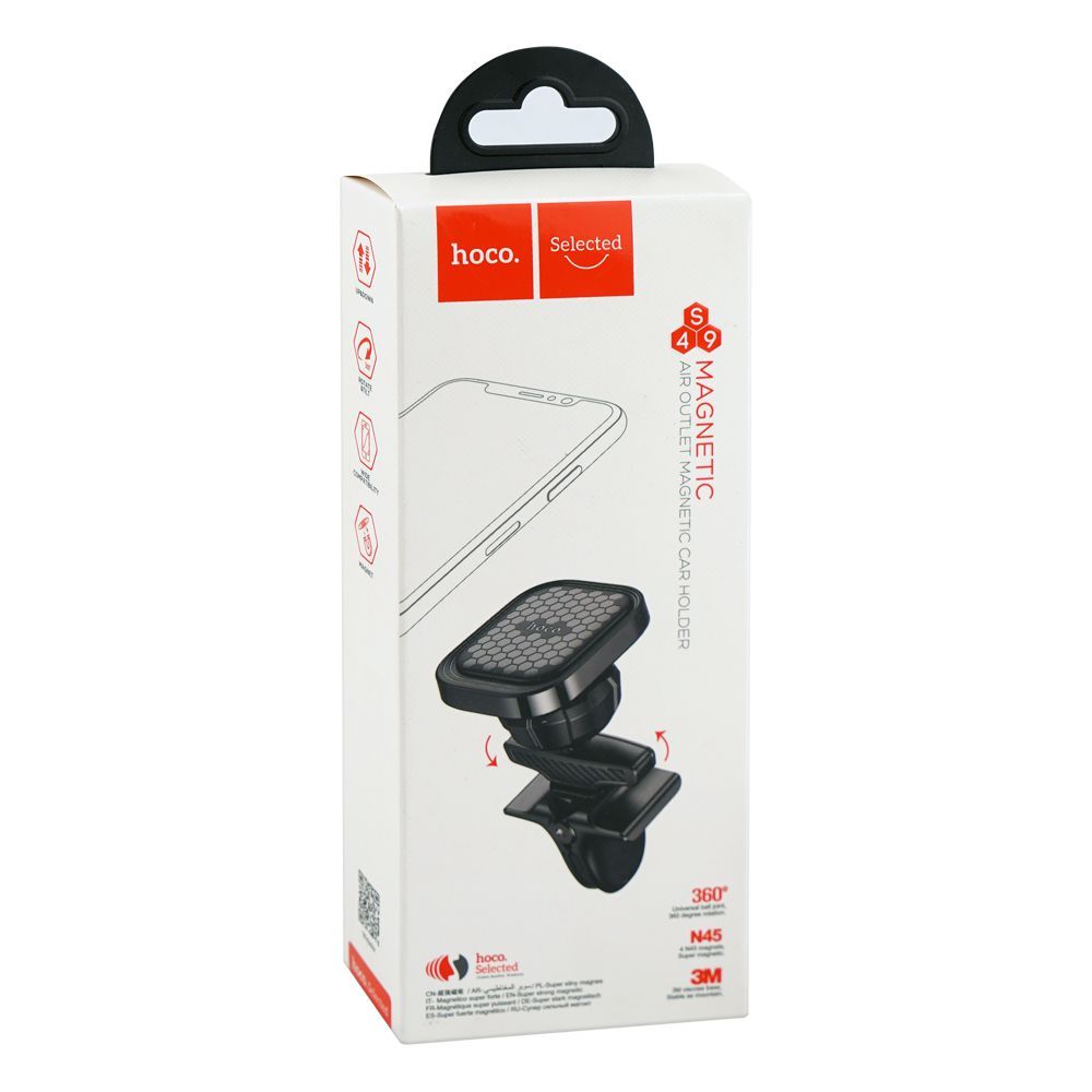 Hoco S49 Air Outlet Magnetic Car Holder, Black