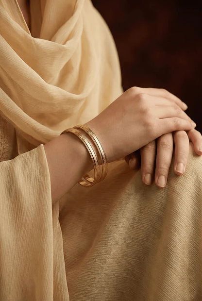 Rose Gold 2 Pcs Monet Bangles