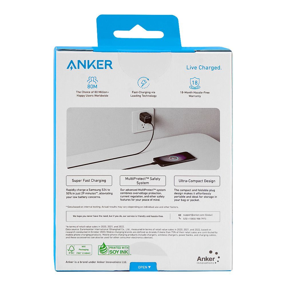 Anker Compact Charger, 25W Black, A2656J11