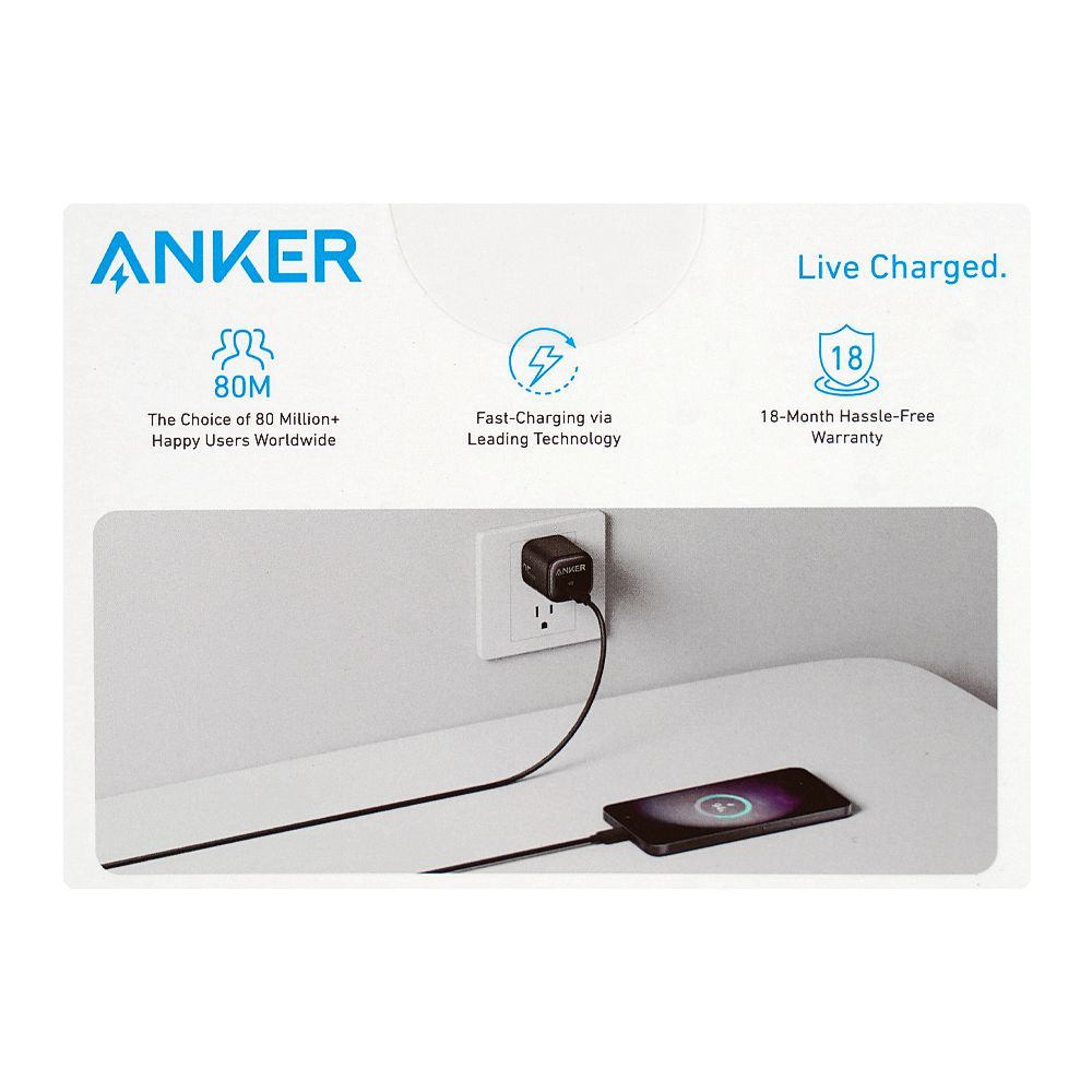 Anker Compact Charger, 25W Black, A2656J11