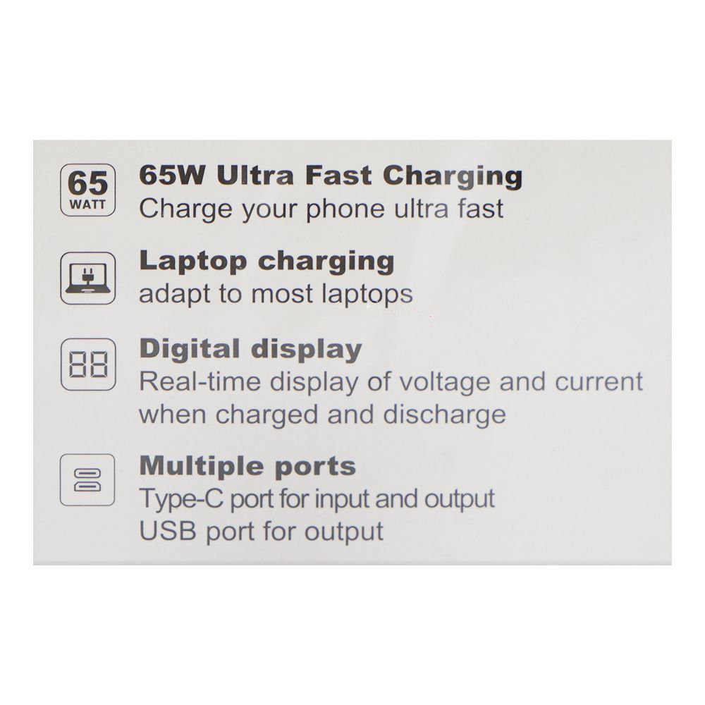 Yolo Hyper Bolt 30000mAh 65W USB-C & USB-A Port, Power Bank