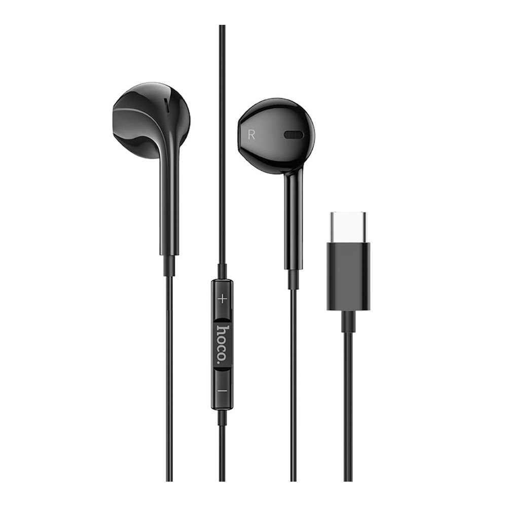HOCO Pro Crystal Sound USB-C Wire-Controlled Digital Earphones With Microphone, For Huawei, Xiaomi & OnePlus, M101, Black