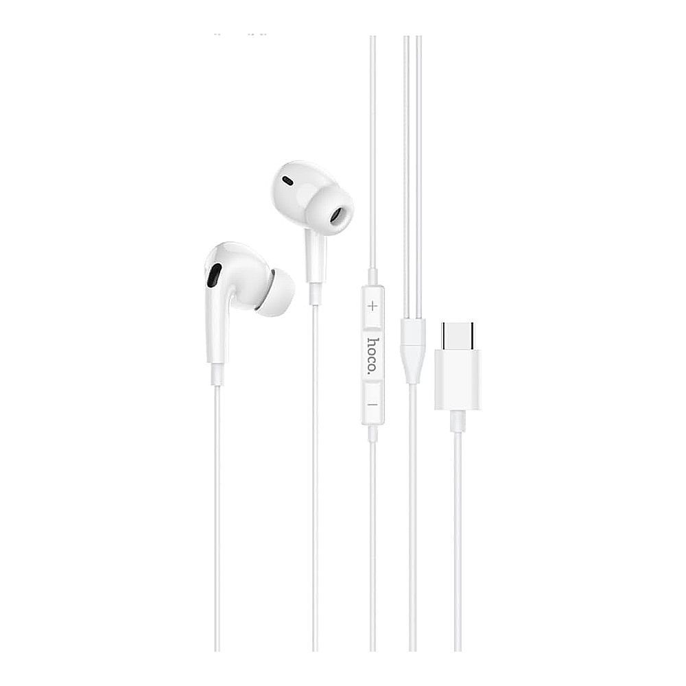 HOCO Pro Crystal Sound USB-C Wire-Controlled Digital Earphones With Microphone, For Huawei, Xiaomi & OnePlus, M101, White