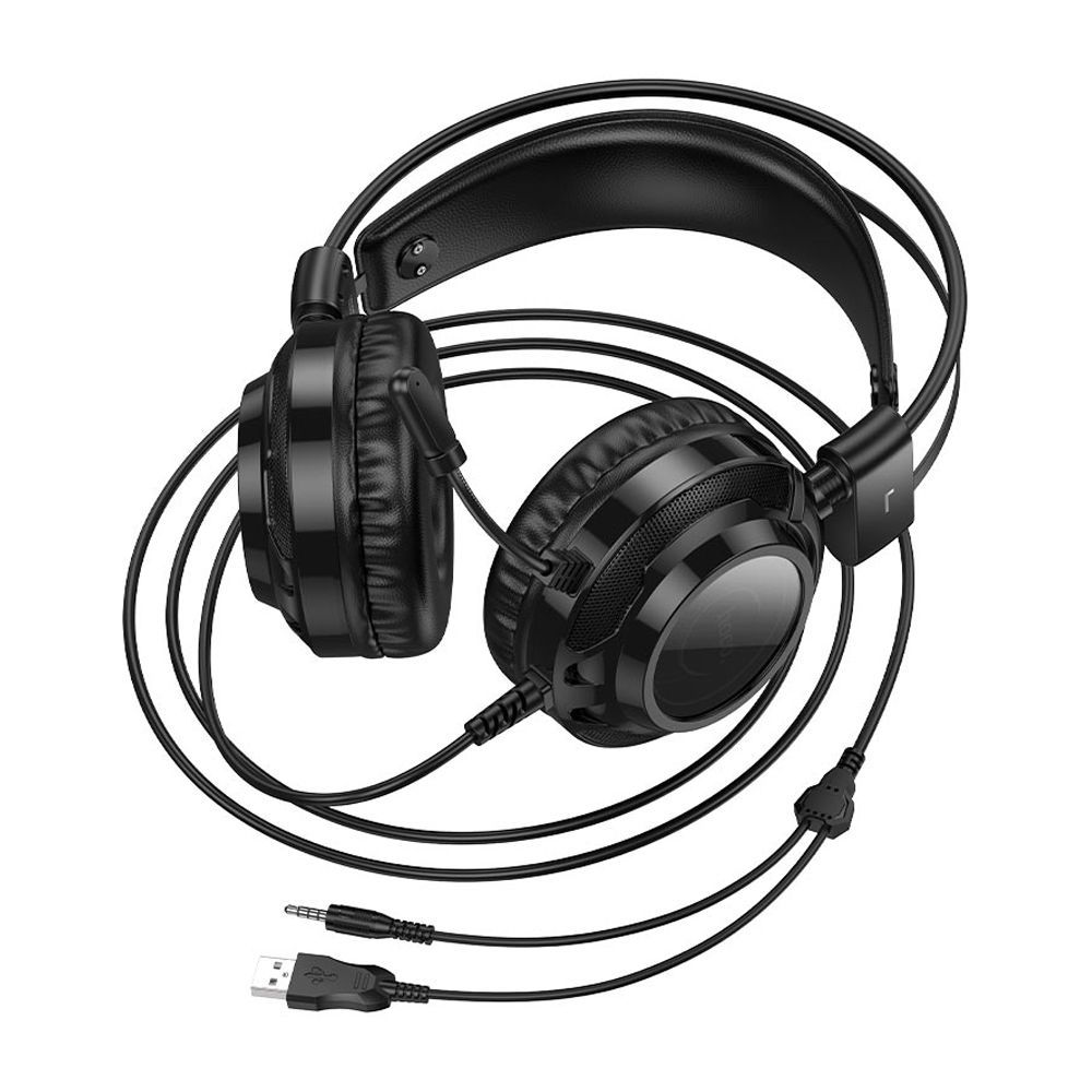 HOCO Resource Gaming Headphones With 2 Meters Cable, W110, Black
