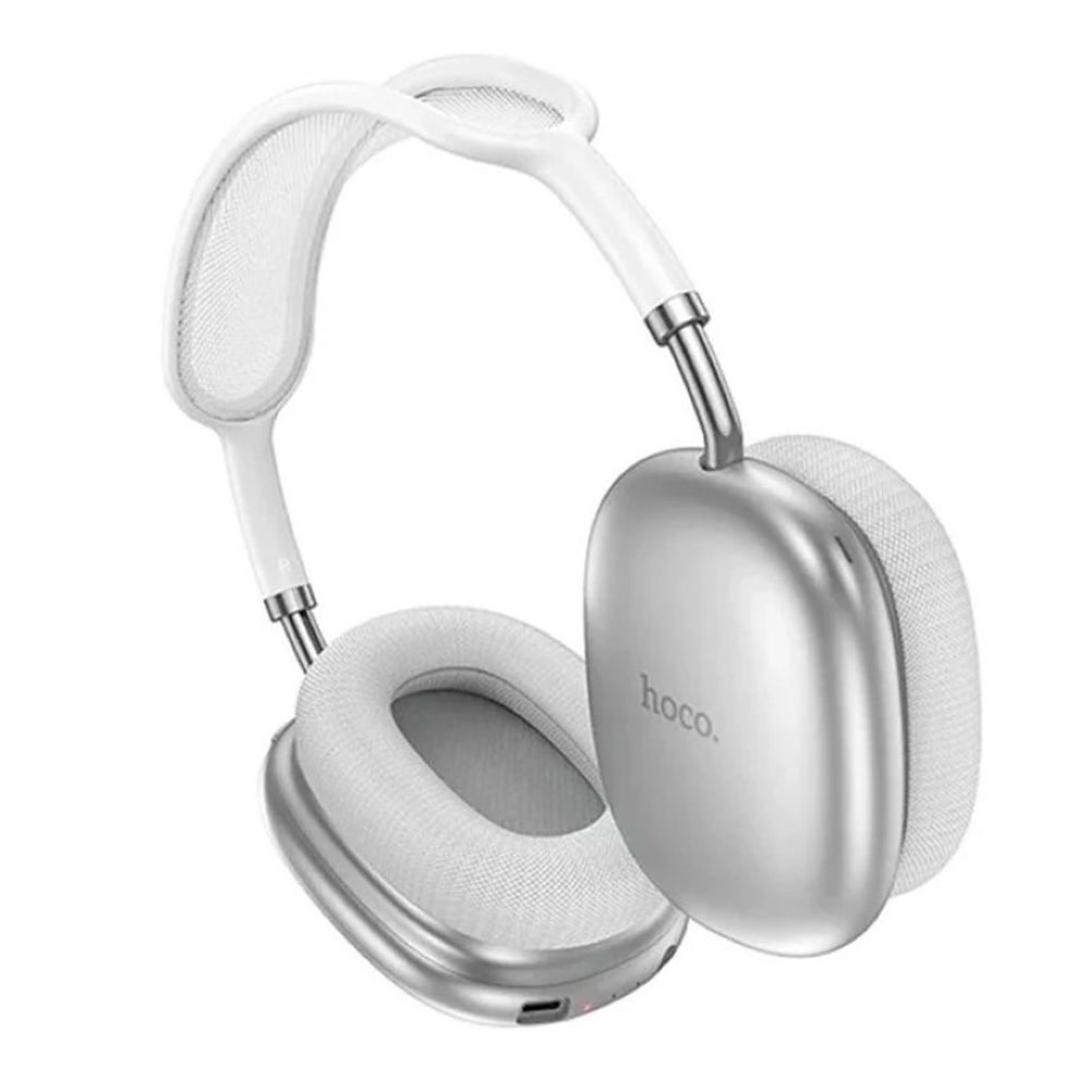 HOCO Pleasing Bluetooth Headphones, 400mAh Battery, 22 Hours Playtime, W55, Silver