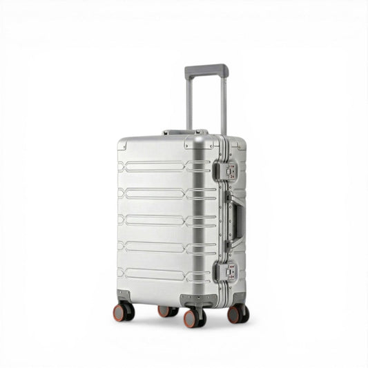 Minimalist Silver Aluminum Hard-Shell Carry-On - image 1