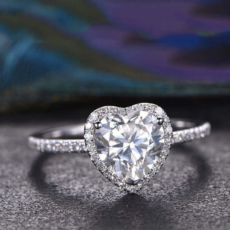 UNI-11908 - Crystal Diamonds Heart - Ring
