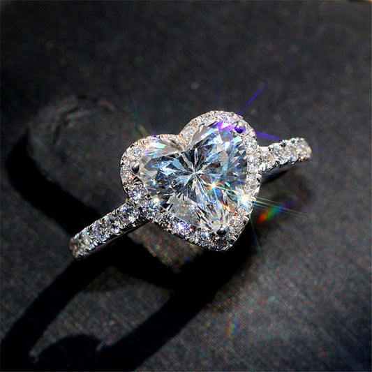UNI-11908 - Crystal Diamonds Heart - Ring