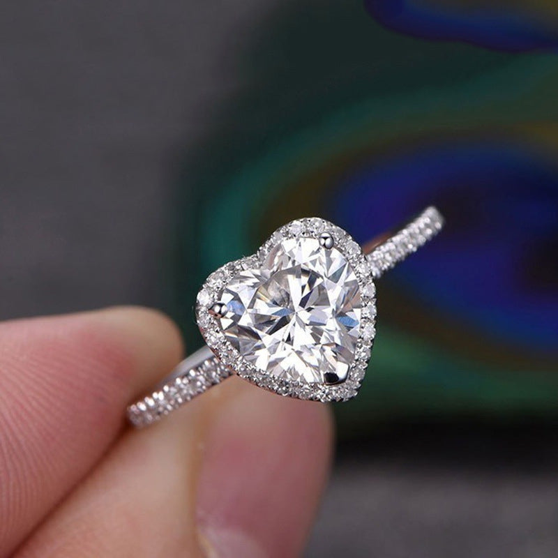 UNI-11908 - Crystal Diamonds Heart - Ring
