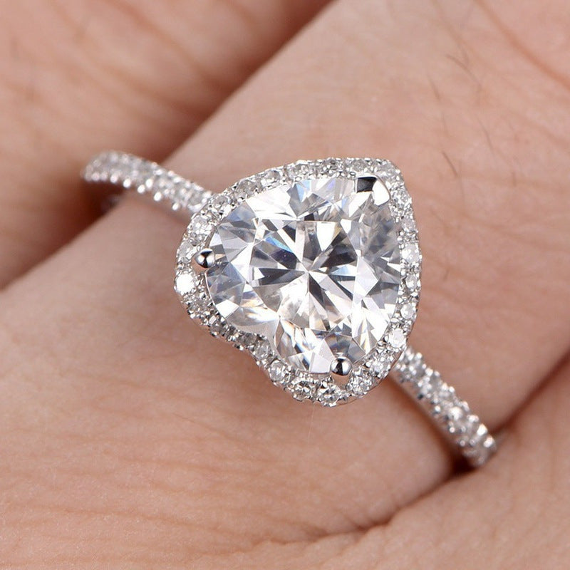 UNI-11908 - Crystal Diamonds Heart - Ring
