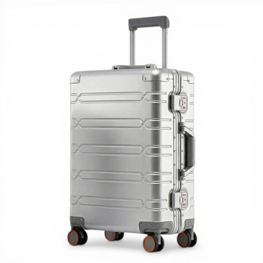 Minimalist Silver Aluminum Large Check-in Suitcase - image 1