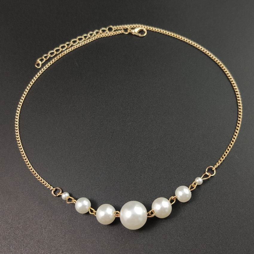 UNI-10451 - White Pearl Gold - Necklace