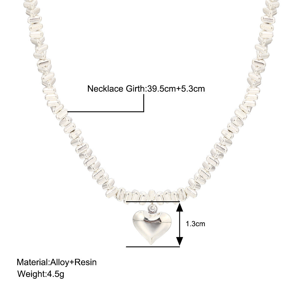 UNI-10649- Silver Plated Heart - Necklace