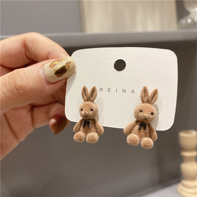 UNI-10411 - Brown Cute Rabbit - Earring