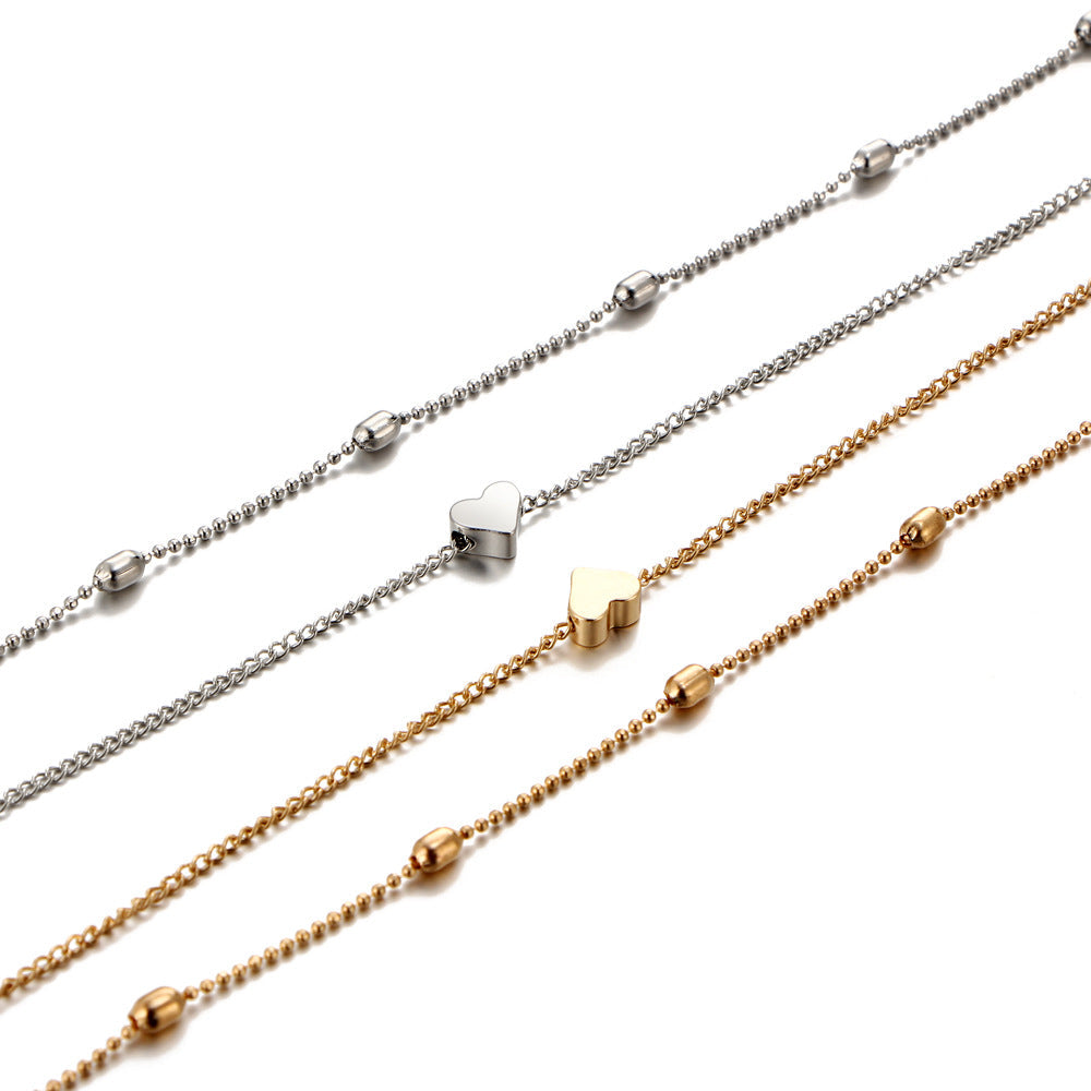 UNI-10617 - Gold Plated Heart Double Layered - Necklace