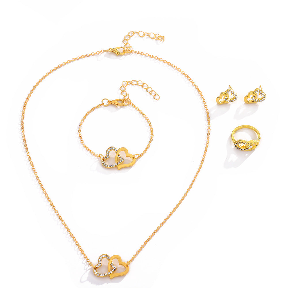 UNI-10558 -Rose Gold Blinky Heart - Jewelry Set