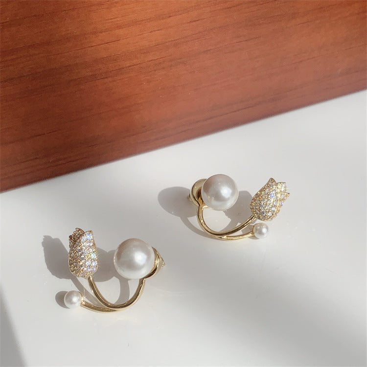 UNI-10395 - Sparkle Rosebud  - Earring