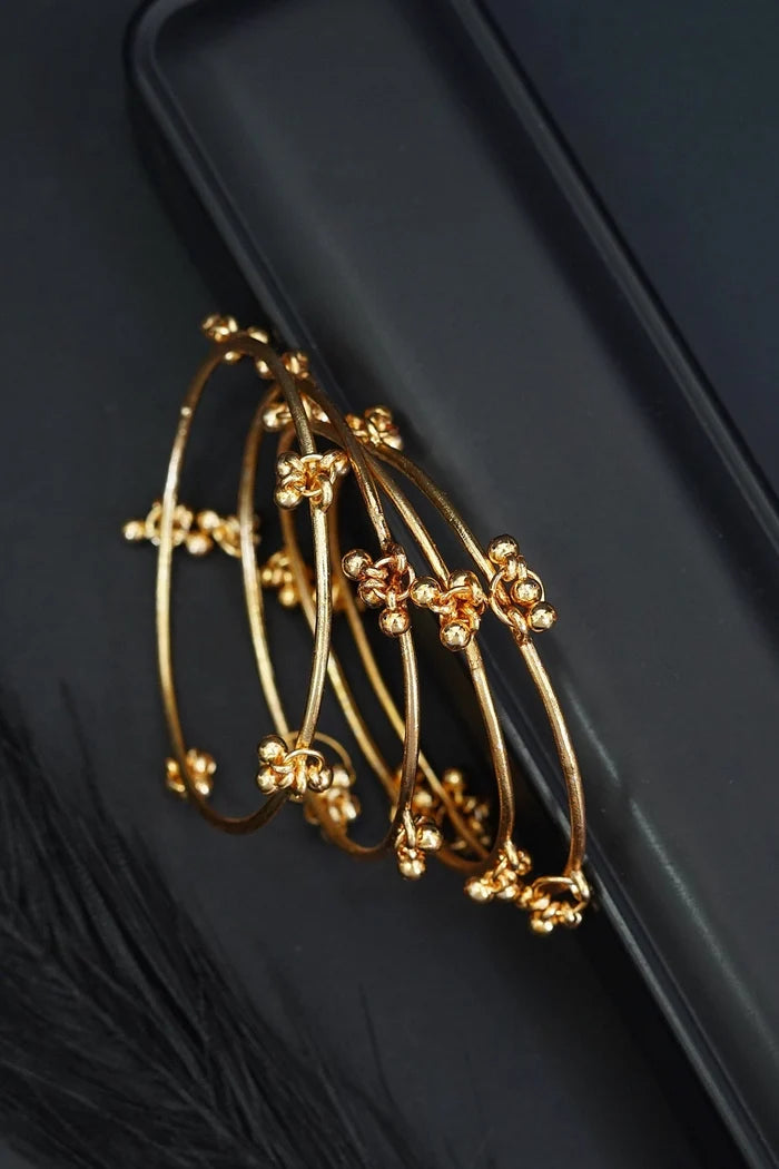 Premium Gold Plated Kashmiri 4 Pieces Bangles Set