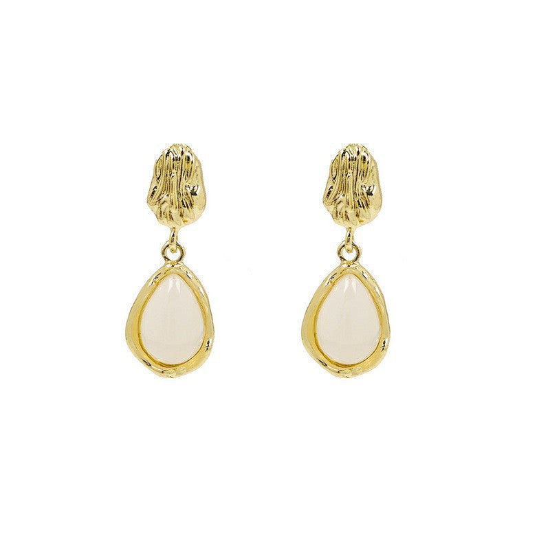 UNI-10399 - Luxury White Stone Gold  - Earring